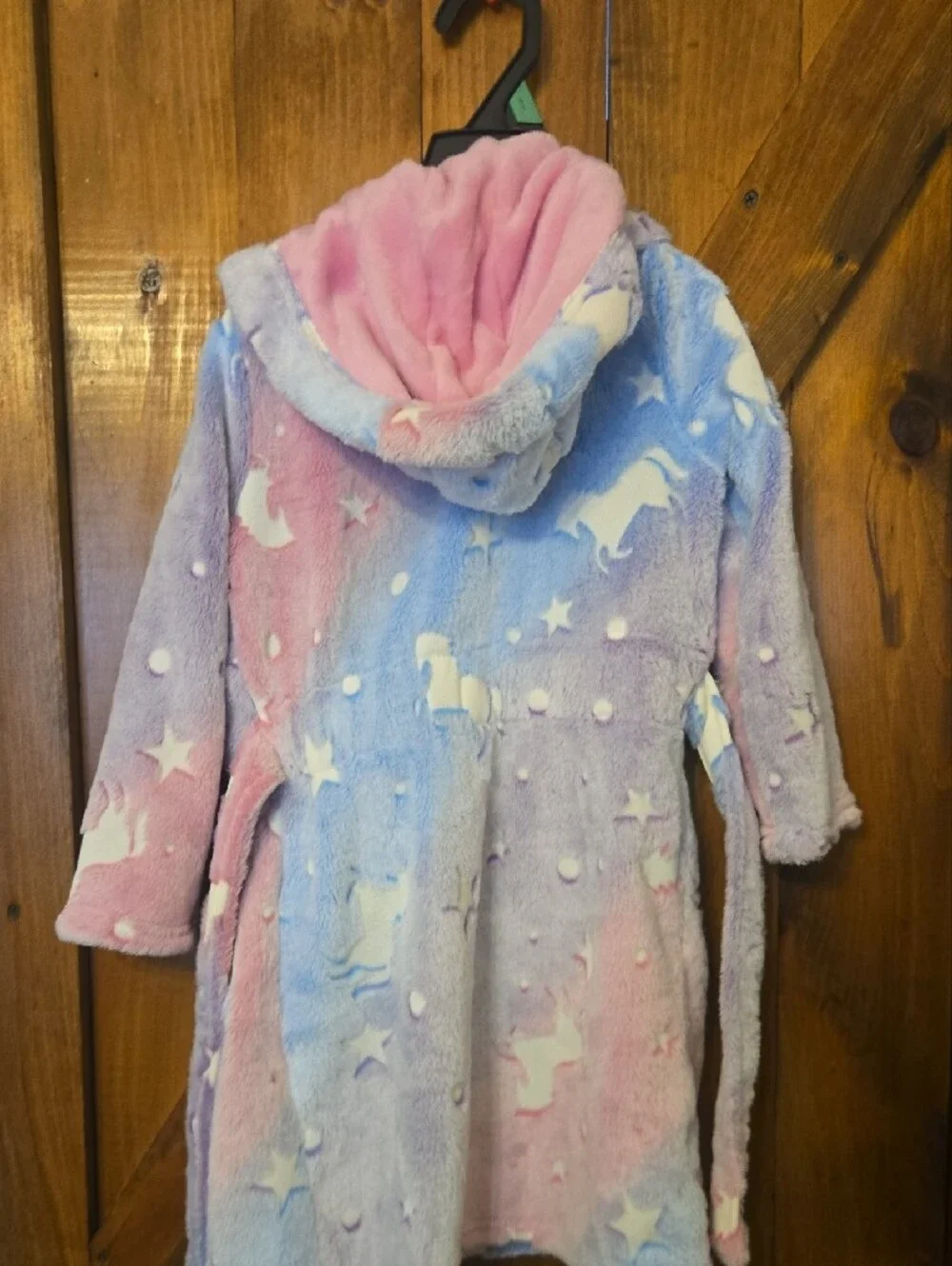 Girls' Pastel Unicorn Plush Hooded Bathrobe - Kids Pajamas